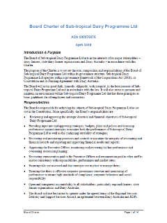 Subtropical Dairy Board Charter cover