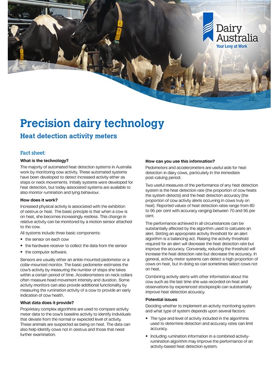 Precision dairy technology Heat detection activity meters thumbnail