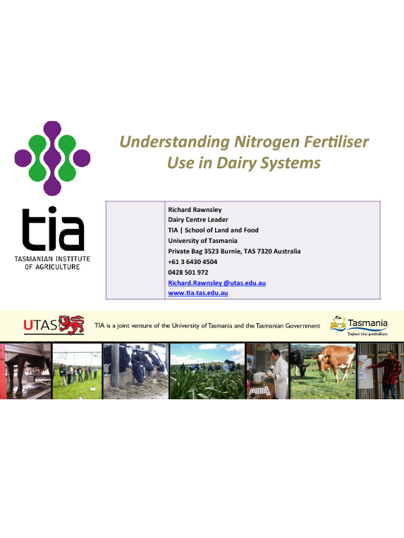 Understanding nitrogen fertiliser use in dairy systems presentation thumbnail