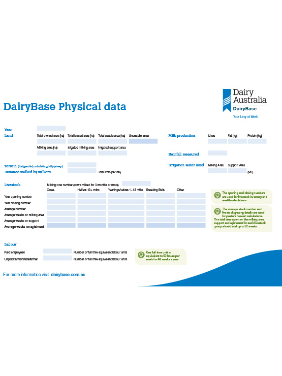 DairyBase Blank Input Sheets thumbnail
