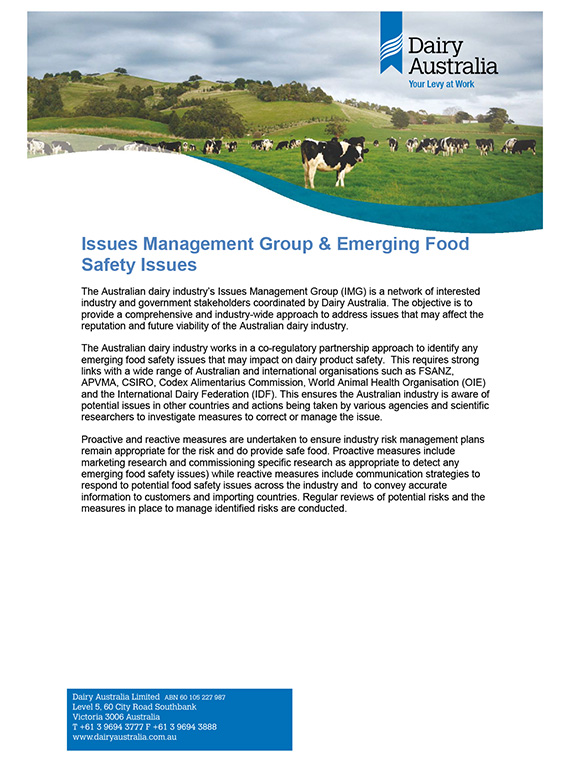 issues management group emerging food safety issues thumbnail