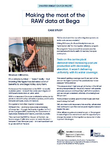 Making the most of the RAW data at Bega thumbnail