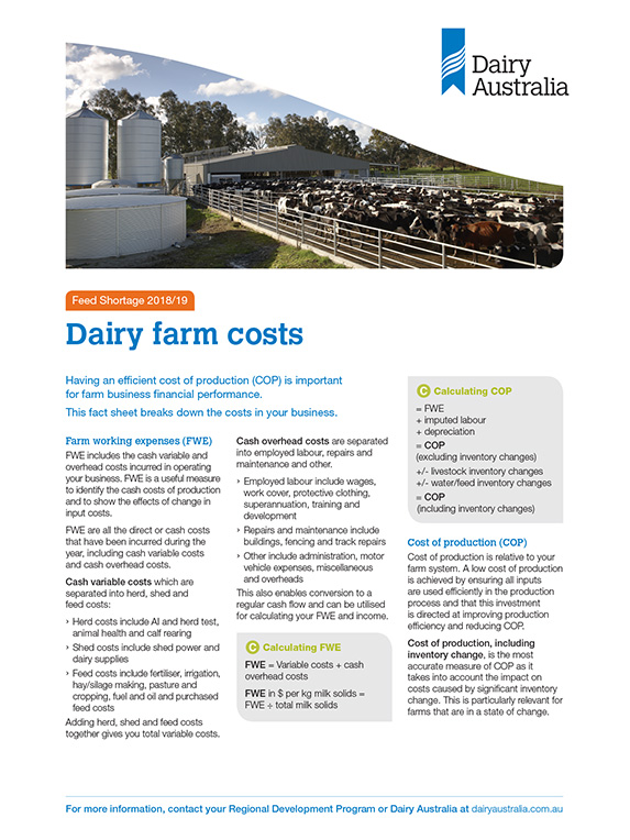 Dairy Farm Costs factsheet thumbnail
