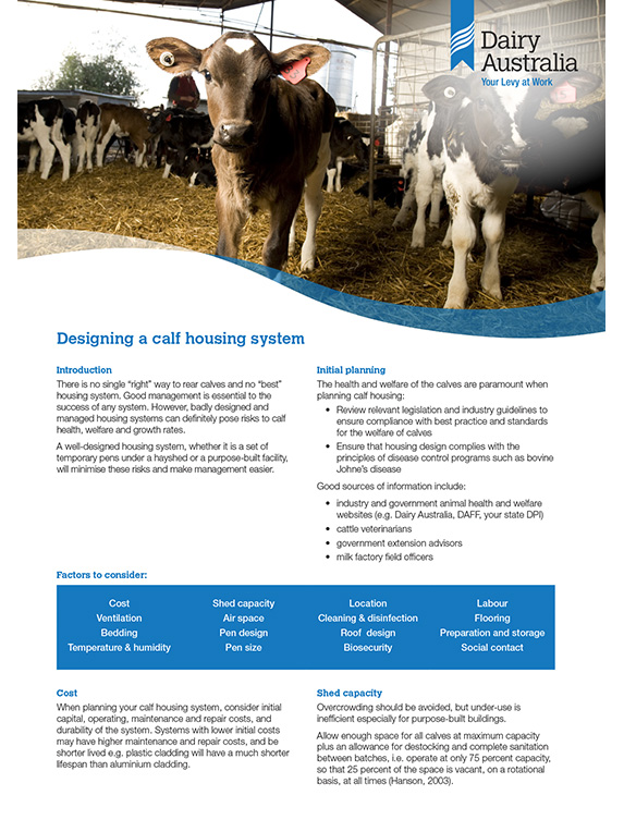 Designing a calf housing system