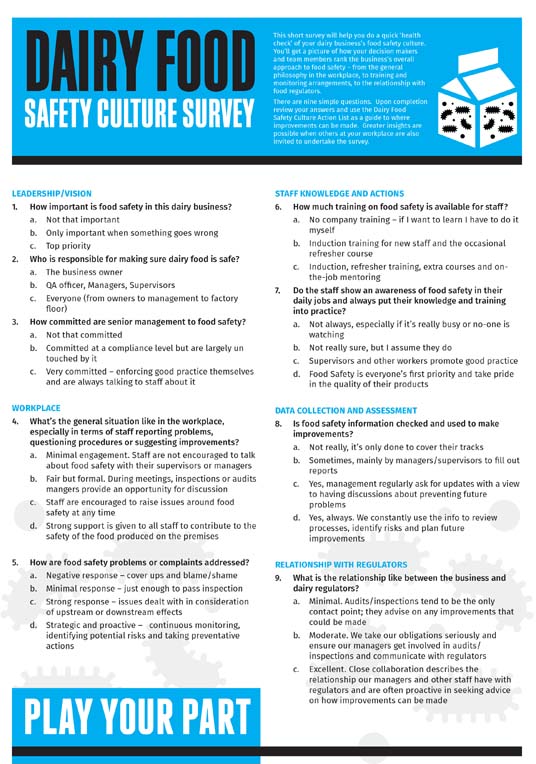 Dairy food safety culture survey thumbnail