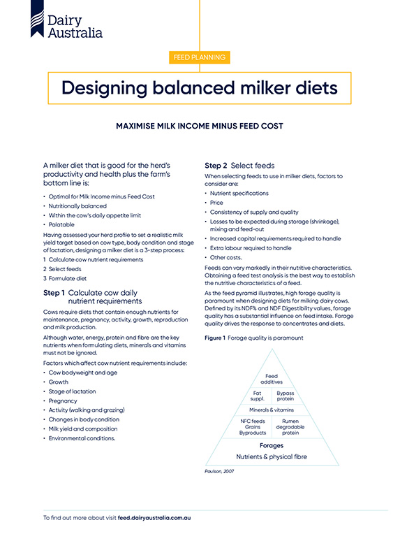 designing milker diets factsheet thumbnail
