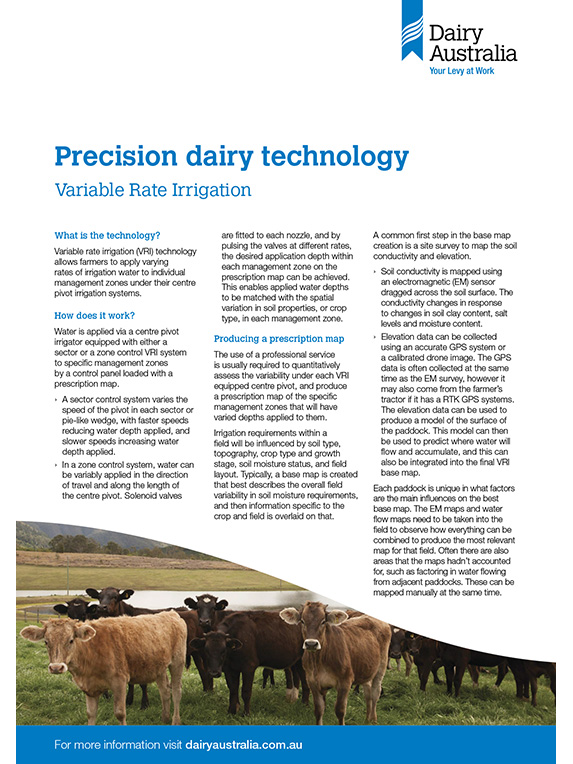 Precision dairy technology variable rate irrigation thumbnail