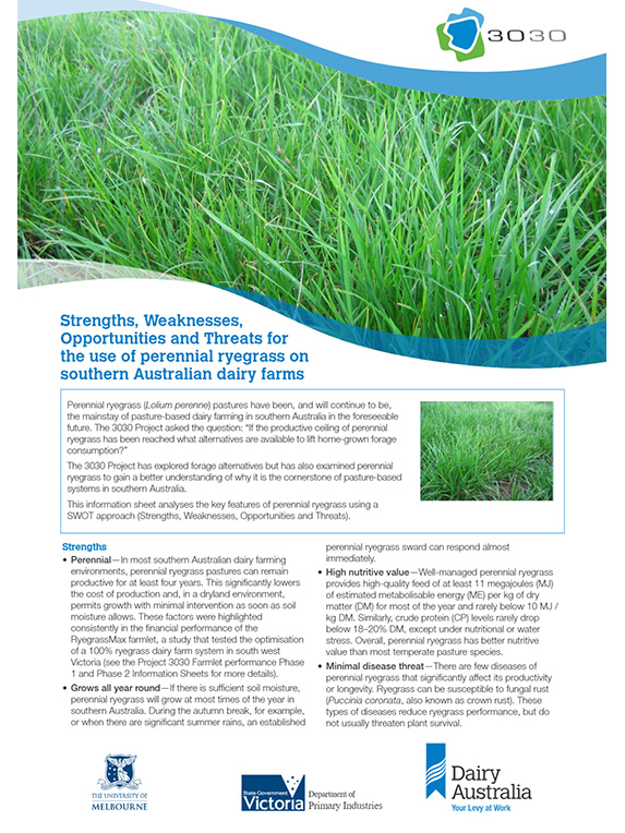 perennial ryegrass swot factsheet thumbnail