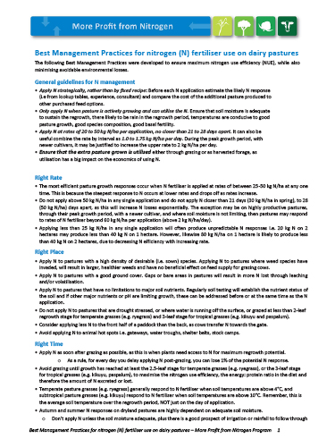 Best Management Practices for nitrogen N fertiliser use on dairy pasturesthumbnail