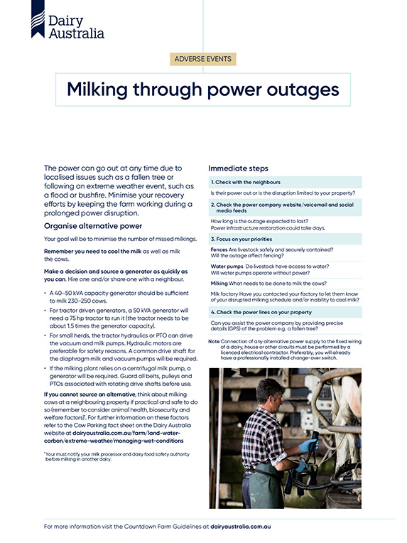 Milking through power outages factsheet thumbnail