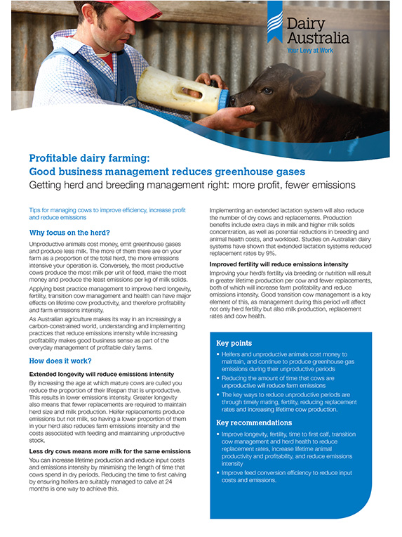 Herd and breeding to reduce emissions farmer factsheet thumbnail