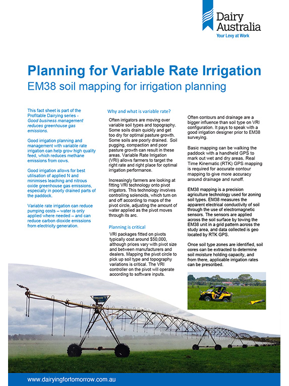 Planning for variable irrigation factsheet thumbnail