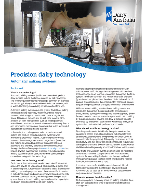 Precision dairy technology Automatic milking systems thumbnail