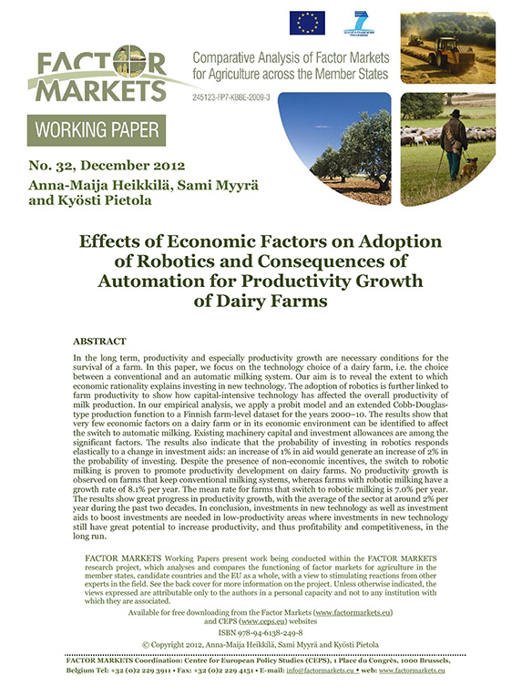 Effects of economic factors on adoption of robotics in dairy thumbnail