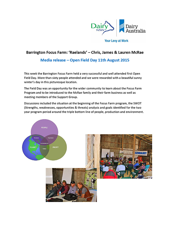 McRae Focus Farm Media Release August 2015 thumbnail