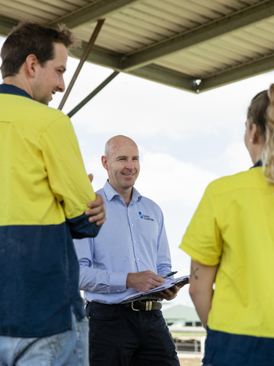 In field meeting with extension staff