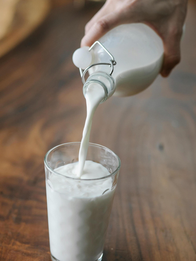 pouring milk
