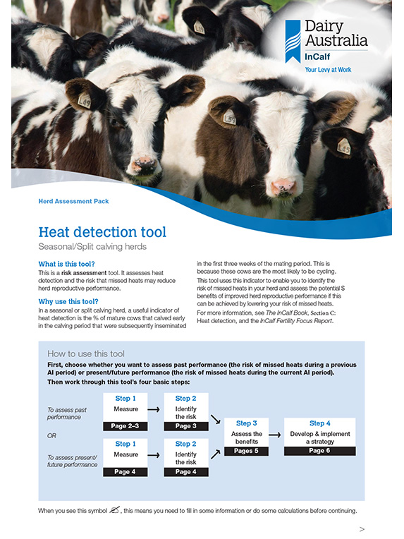 Heat detection tool seasonal split calving herds 2014 thumbnail