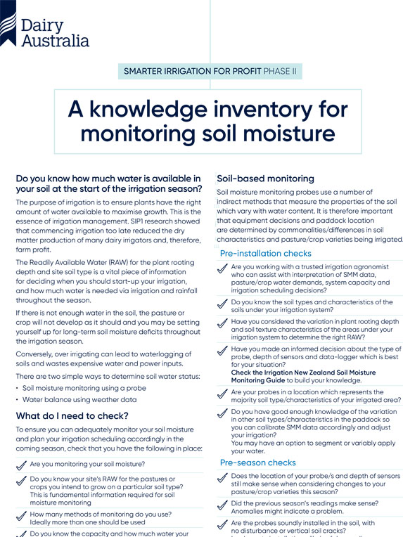 Soil Moisture Monitoring Check