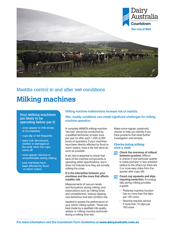 milking machines mastitis control wet conditions thumbnail