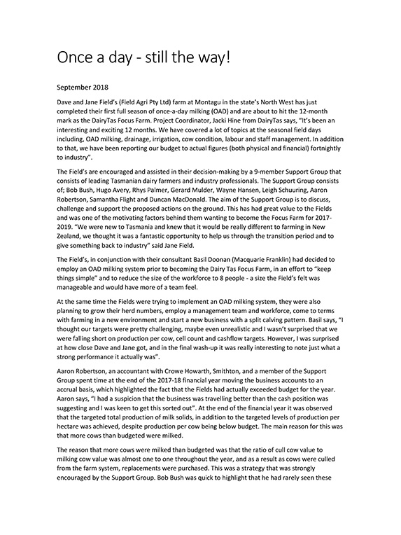 DairyTas Focus Farm 2018 season wrap up report thumbnail