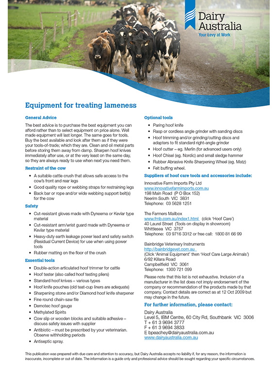 Equipment for treating lameness thumbnail