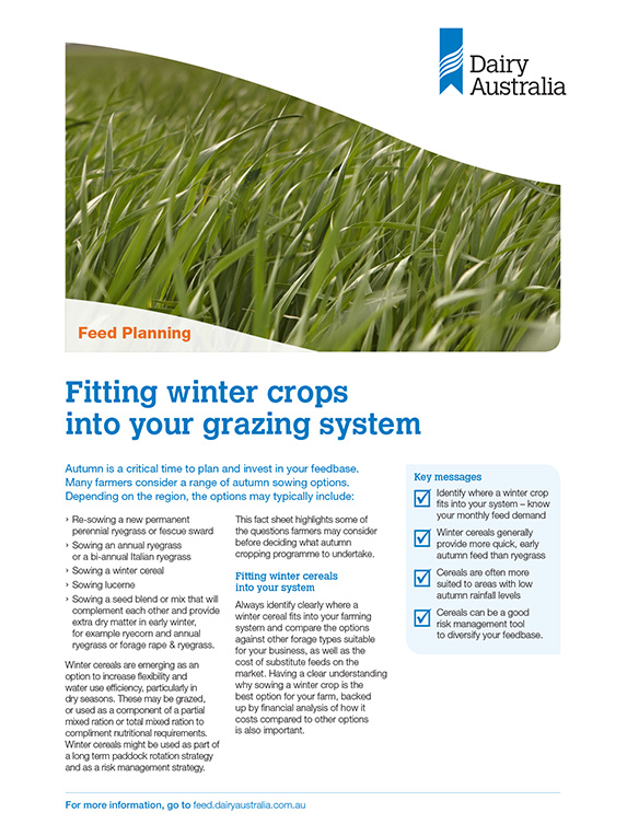 Fitting winter crops into grazing system factsheet thumbnail