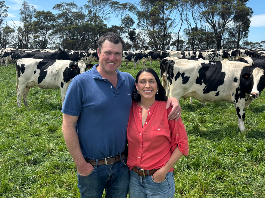 Alistair and Caitlin Harris, dairy, farmers