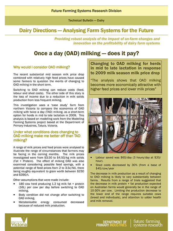 once a day milking factsheet price drop 2009 thumbnail