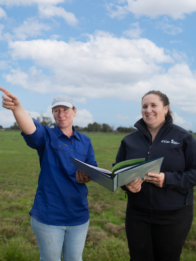 Farmer and extension officer