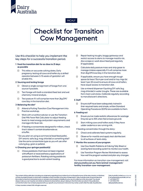Checklist for transition cow management thumbnail