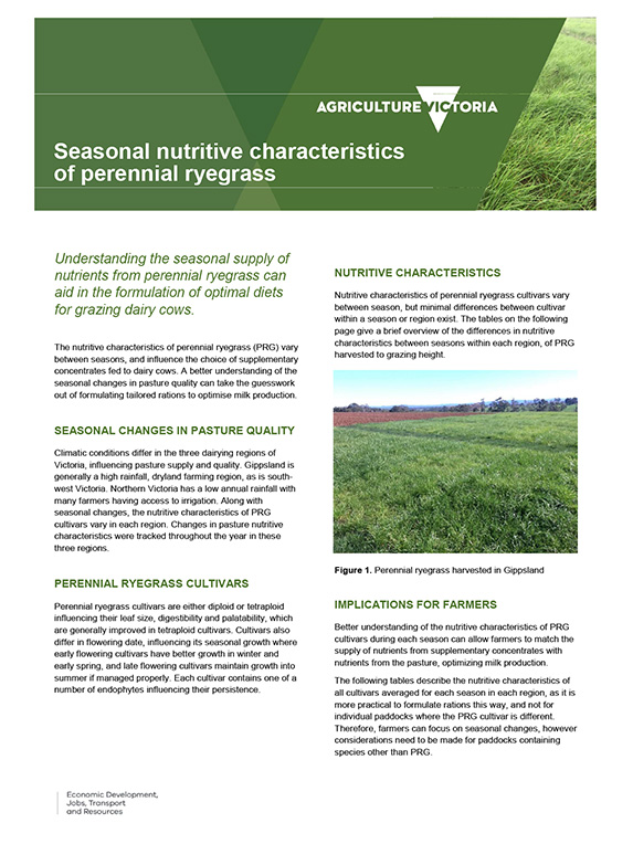 seasonal nutritive characteristics of perennial ryegrass factsheet thumbnail